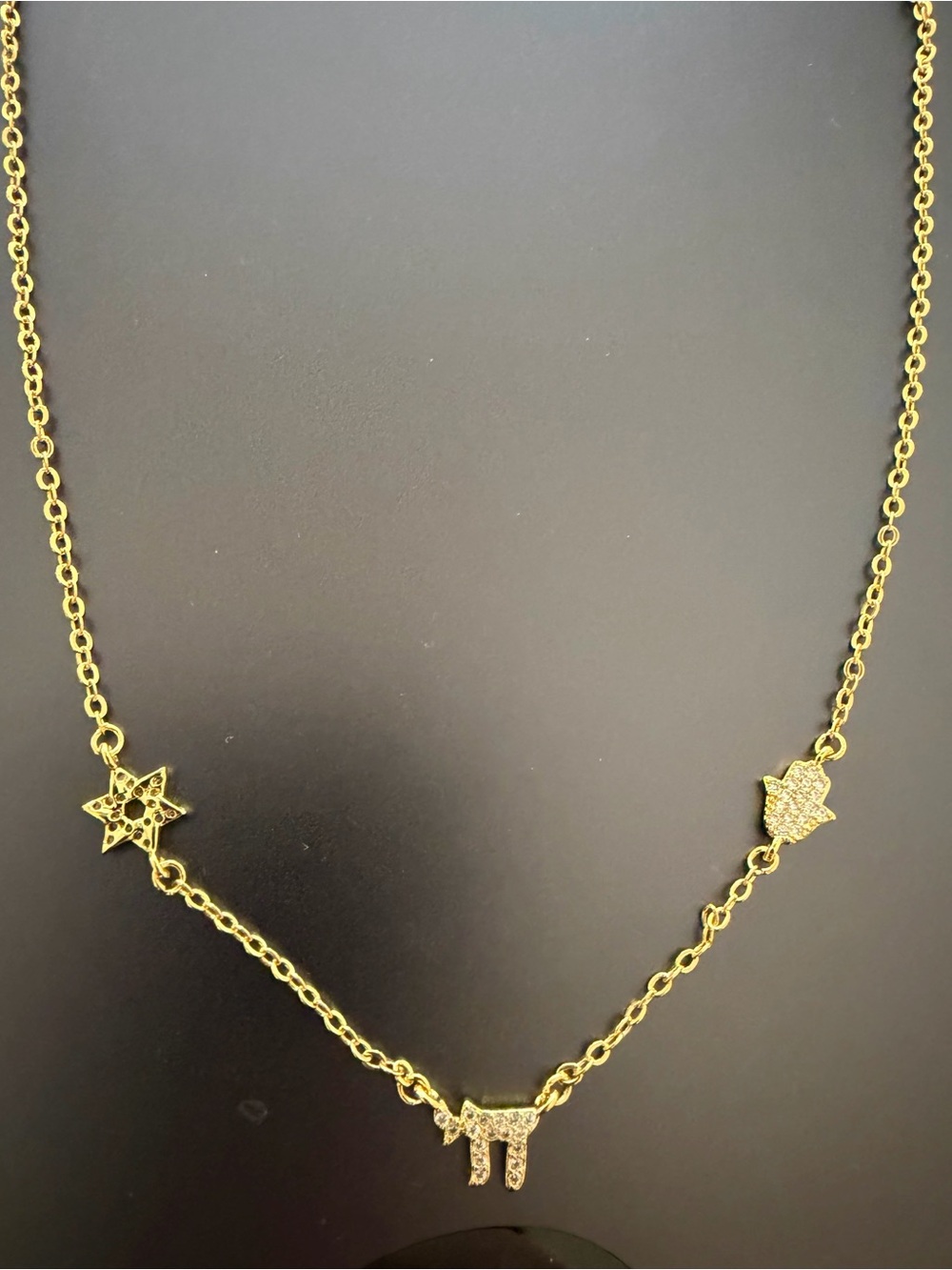 Gold-Tone Hamsa & Star Charm Necklace - Women Jewelry